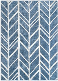 5 x 7 Medium Bamboo Ivory and Blue Rug - Naturals