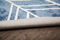 5 x 7 Medium Bamboo Ivory and Blue Rug - Naturals-4