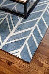 8 x 10 Large Bamboo Ivory and Blue Rug - Naturals-3
