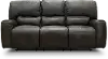 Madrid Charcoal Gray Leather-Match Triple Power Reclining Sofa