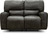 Charcoal Gray Leather-Match Power Reclining Loveseat - Madrid