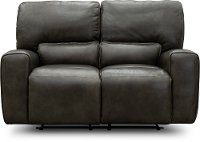 Charcoal Gray Leather-Match Power Reclining Loveseat - Madrid