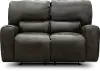 Clearance Madrid Charcoal Gray Leather-Match Power Reclining Loveseat