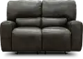Madrid Charcoal Gray Leather-Match Power Reclining Loveseat