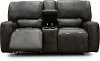 Charcoal Gray Leather-Match Power Reclining Loveseat with Console - Madrid-3