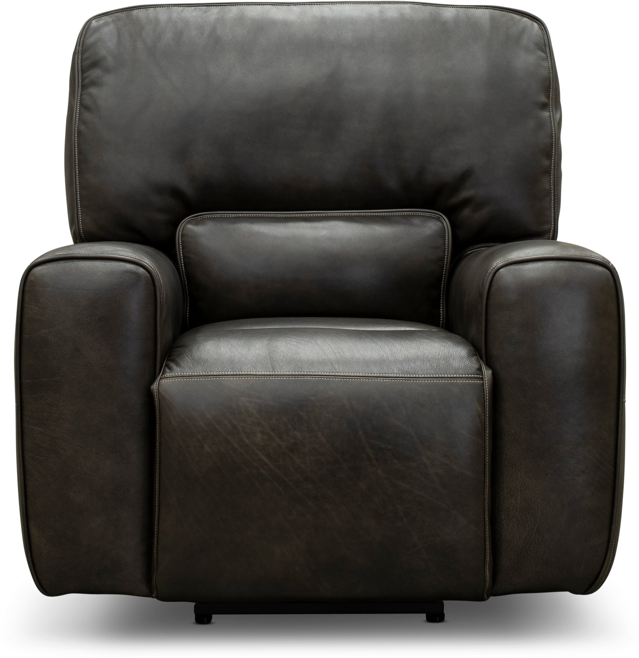 Charcoal Gray Leather-Match Power Recliner - Madrid-1