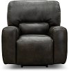 Charcoal Gray Leather-Match Power Recliner - Madrid