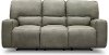 Gray Leather-Match Triple Power Reclining Sofa - Madrid