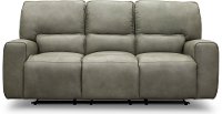 Gray Leather-Match Triple Power Reclining Sofa - Madrid