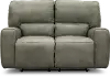 Clearance Madrid Gray Leather-Match Power Reclining Loveseat