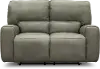Madrid Gray Leather-Match Power Reclining Loveseat