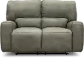 Madrid Gray Leather-Match Power Reclining Loveseat