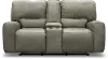 Madrid Gray Leather-Match Power Reclining Loveseat with Console