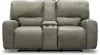 Madrid Gray Leather-Match Power Reclining Loveseat with Console