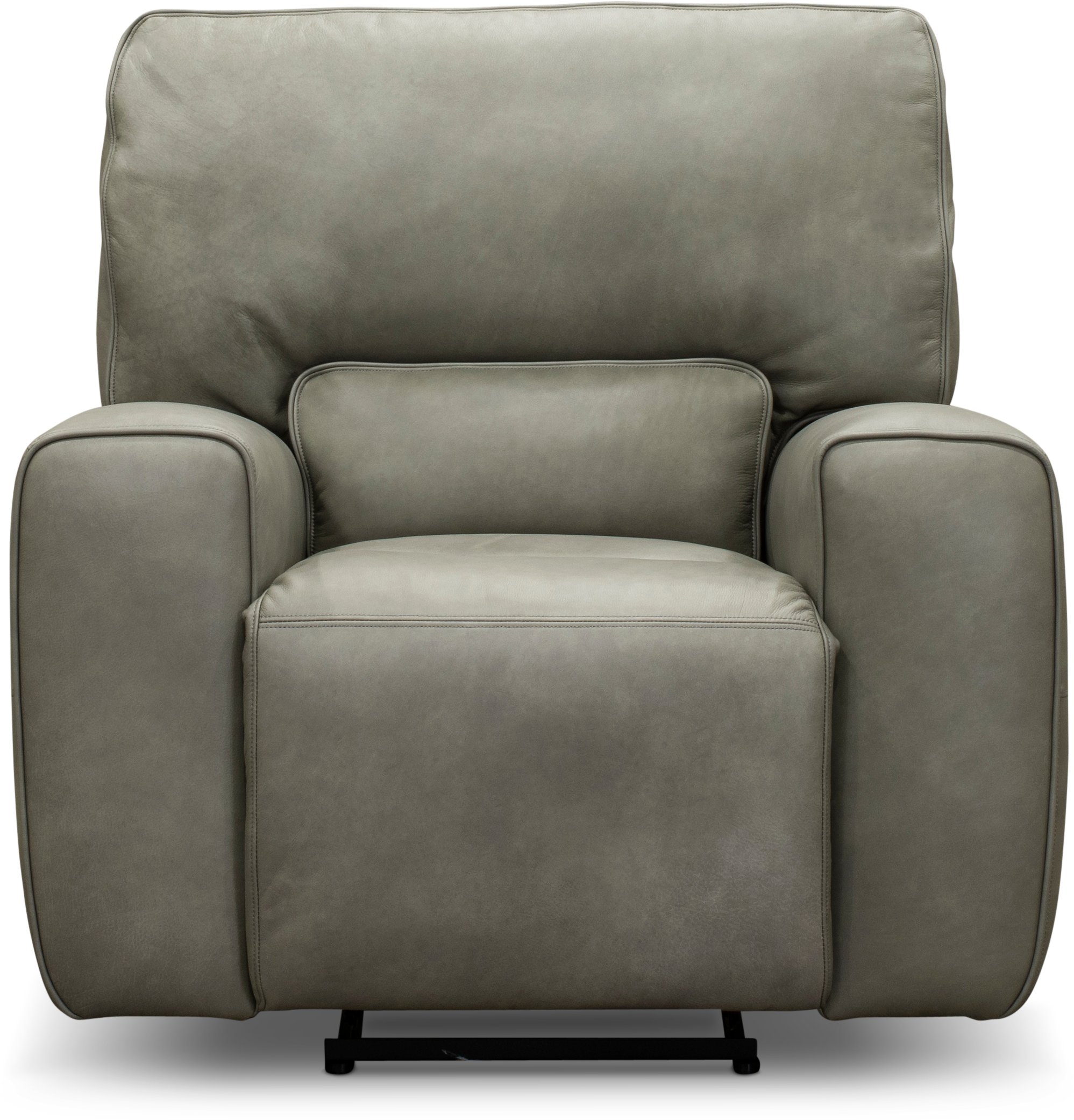 Gray Leather-Match Power Recliner - Madrid-1
