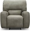 Gray Leather-Match Power Recliner - Madrid
