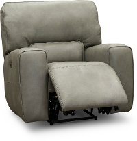 Gray Leather-Match Power Recliner - Madrid-2