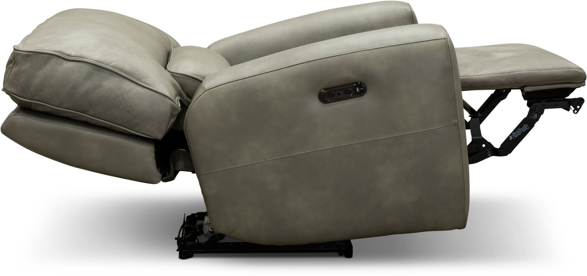 Gray Leather-Match Power Recliner - Madrid-3