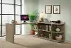 Perspectives Weathered Brown L-Shaped Desk