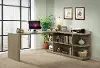 Perspectives Weathered Brown L-Shaped Desk