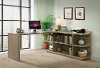 Weathered Brown L-Shaped Desk - Perspectives