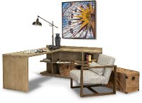 Weathered Brown L-Shaped Desk - Perspectives-3