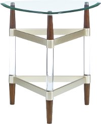 Contemporary Glass Top End Table - Michigan Ave.