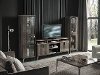 KIT Gray Oak 3 Piece Entertainment Center - Matera
