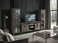 KIT Gray Oak 3 Piece Entertainment Center - Matera