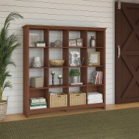 Light Cherry Brown 16 Cube Transitional Bookshelf - Buena Vista