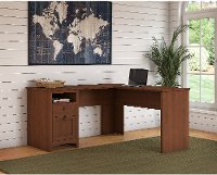 Light Cherry Brown L Shaped Desk - Buena Vista