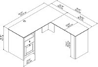 Light Cherry Brown L Shaped Desk - Buena Vista-6