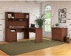 Light Cherry L Shaped Desk with Hutch and Lateral File Cabinet - Buena Vista