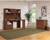 Brown Corner Desk with Hutch and Lateral File Cabinet - Buena Vista