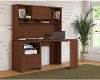 Light Cherry Brown Corner Desk with Hutch - Buena Vista