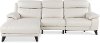 Frost White Leather-Match Power Reclining Sofa with Left-arm Facing Chaise - Venice