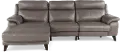 Venice Gray Leather-Match Power Reclining Sofa with Left-Facing Chaise