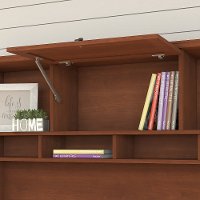 Light Cherry Brown L Shaped Desk with Hutch - Buena Vista-3