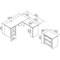 Light Cherry L Shaped Desk with Lateral File Cabinet - Buena Vista-6