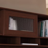 Harvest Cherry Corner Desk with Hutch and Small Storage Cabinet with Doors - Cabot-5