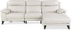 Frost White Leather-Match Power Reclining Sofa with Right-arm Facing Chaise - Venice