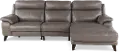 Venice Gray Leather-Match Power Reclining Sofa with Right-Facing Chaise