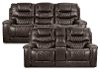 Charcoal Gray Power Reclining Living Room Set - Desert