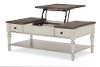 Vintage Brown and White Lift top Coffee Table - Brookhaven-2
