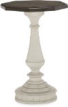 Vintage Brown and White Small End Table - Brookhaven
