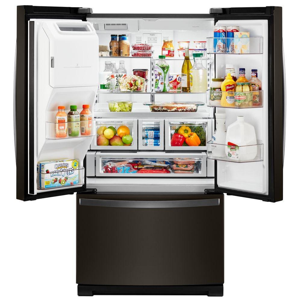 WRF757SDHV Whirlpool 36 Inch French Door Refrigerator - 26.8 cu. ft., Black Stainless Steel-2