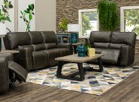 Charcoal Gray Power Reclining Living Room Set - Madrid