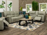 Gray Power Reclining Living Room Set with Console Loveseat - Madrid-6
