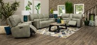 Gray Power Reclining Living Room Set with Console Loveseat - Madrid-7