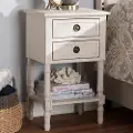 146-8189-RCW Classic Cottage Antiqued White Nightstand - Lenore